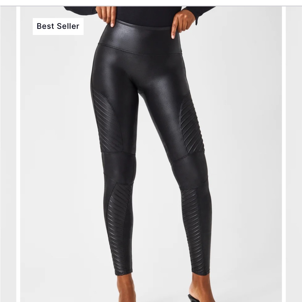 Spanx Faux Leather Moto Leggings